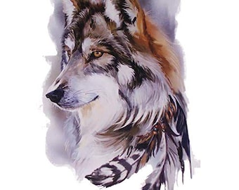 Wolf With Feathers Decal / Sticker Great for car truck or SUV Window or Helmet Phone Case Race Car