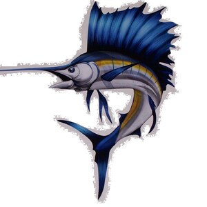 Marlin Sword Fish-sticker / sticker Geweldig voor auto, vrachtwagen of SUV-raam
