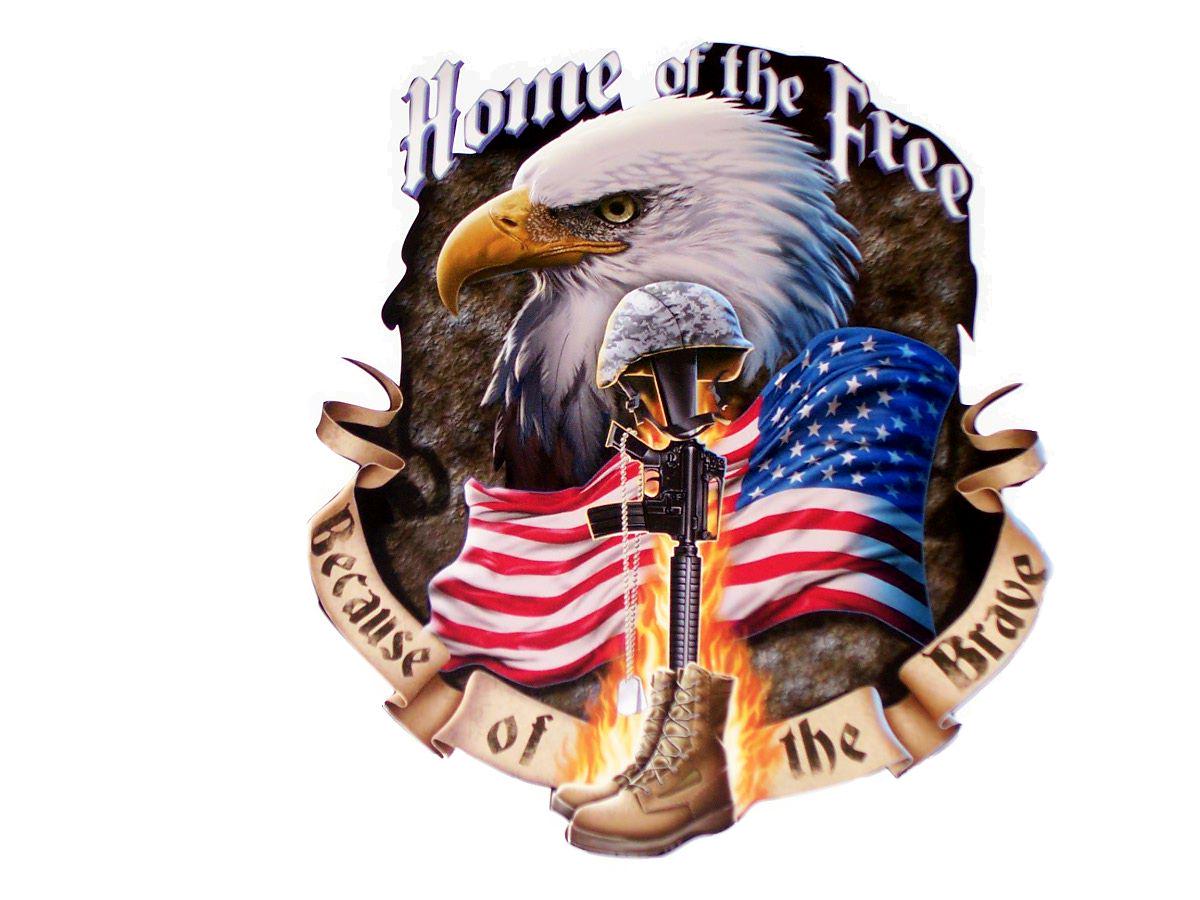 Patriotic Decal Sticker - Home Of The Free Because Of The Brave Waterproof Vinyl