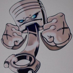 Angry Fighting Piston Decal / Sticker Great for Car Truck or SUV Window ...