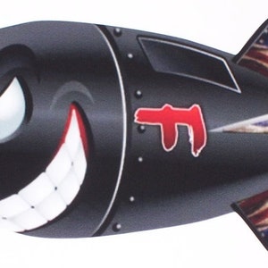 F Bomb Hot rod Shark Mouth WWII Bomb Decal / Sticker