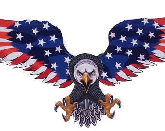 Sticker/sticker met gespreide vleugel Amerikaanse vlag adelaar #3: