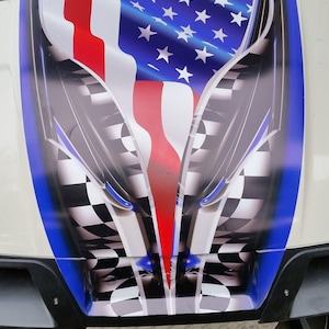 Golf Cart Adrenalin Rush 18" Hood  Stripe Graphic FITS all Year and Model EZGO Club Car and Yamaha