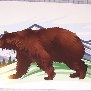 Brown Bear Trailer or RV Graphic Mural Decal / Sticker Fit Wall Camper Motorhome