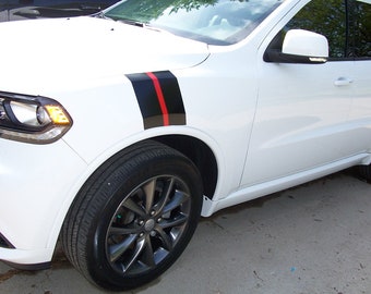 Bandes de 4 po 4 po et 2 couleurs pour les garde-boue, convenant à tous les modèles Dodge Durango 2010-UP