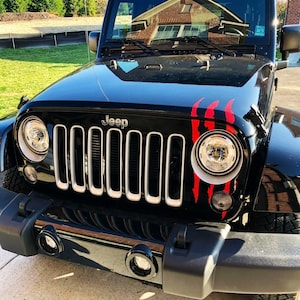 Claw headlight or over logo Rip Decals / Stickers FIT 1997 - 2024 Jeep Wrangler