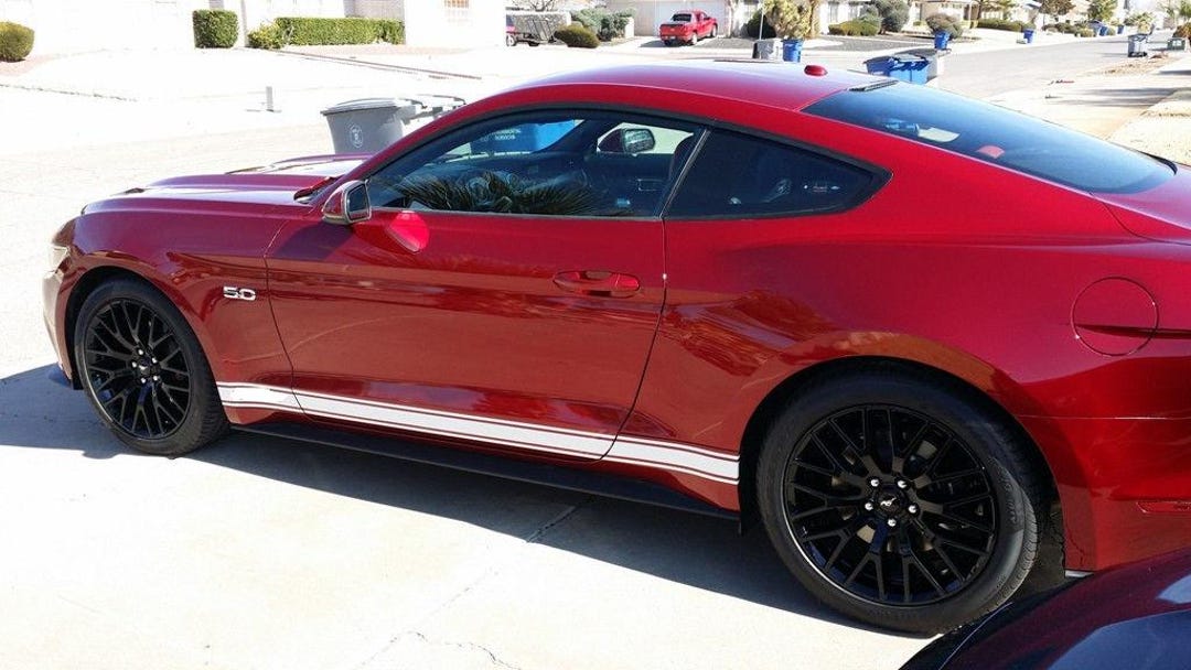 Mustang Rocker Graphics Plain Rocker Side Stripe Graphics Set FIT All Model 2015 - 2025 Mustang ...