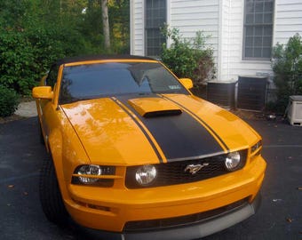 Franja de rally de capó simple de 20" de ancho, compatible con Mustang 2005-2014