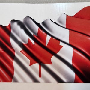 Waving Canada Canadian Flag  Decal / Sticker Sizes to Fit Cup Laptop Golf Cart RV Camper Motorhome or Trailer
