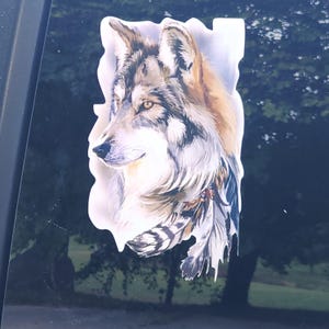 Hyper Reflective Wolf Head And Paws Motorcycle Helmet Decal Set #682R - Foto 7