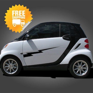 Lightning Bolt Side Graphics set FIT Smart Car