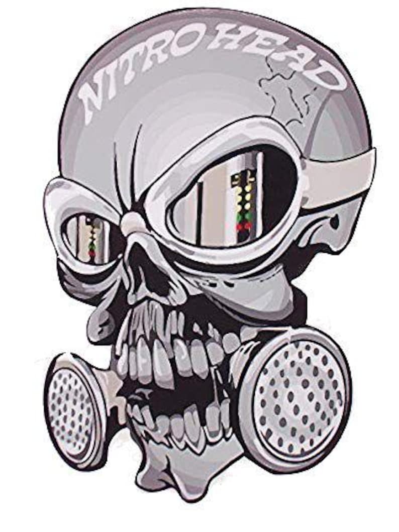 Nitro Racing Sticker NITRO HEAD Skull Decal / Sticker Great for Car Truck or SUV Window or ...