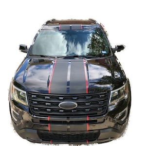 8&quot; Twin 2 Color Rally Stripe Graphics set FIT all Year and Model Ford Explorer