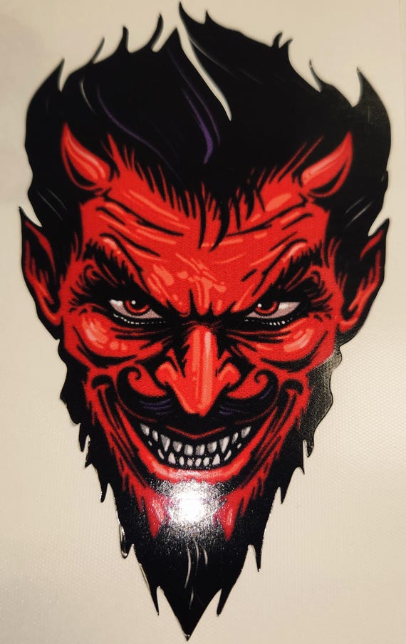 Red Devil Head Decal: Avery Vinyl Sticker for Car, Truck, Laptop