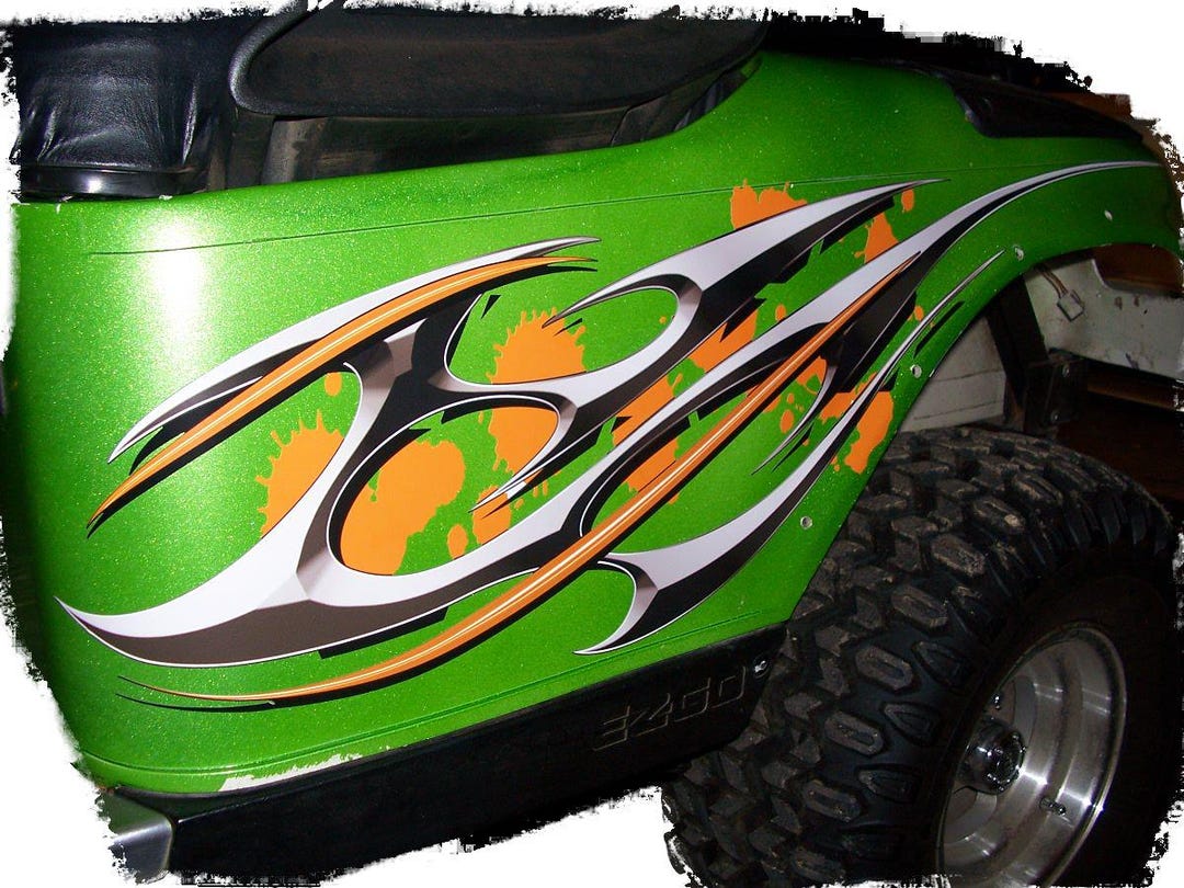 Alloy Graphics Golf Cart Full Color Alloy Tribal Graphics Set FIT All Year and Model ...