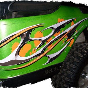 Golf Cart Full Color Alloy Tribal Graphics set FIT all Year and Model EZGO Club Car and Yamaha