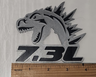Par de emblemas personalizados de Godzilla enojado en 3D para coche de 7,3 l, muchas opciones de color