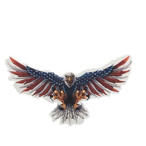Front Facing Wing Spread American Flag Eagle  Decal / Sticker
