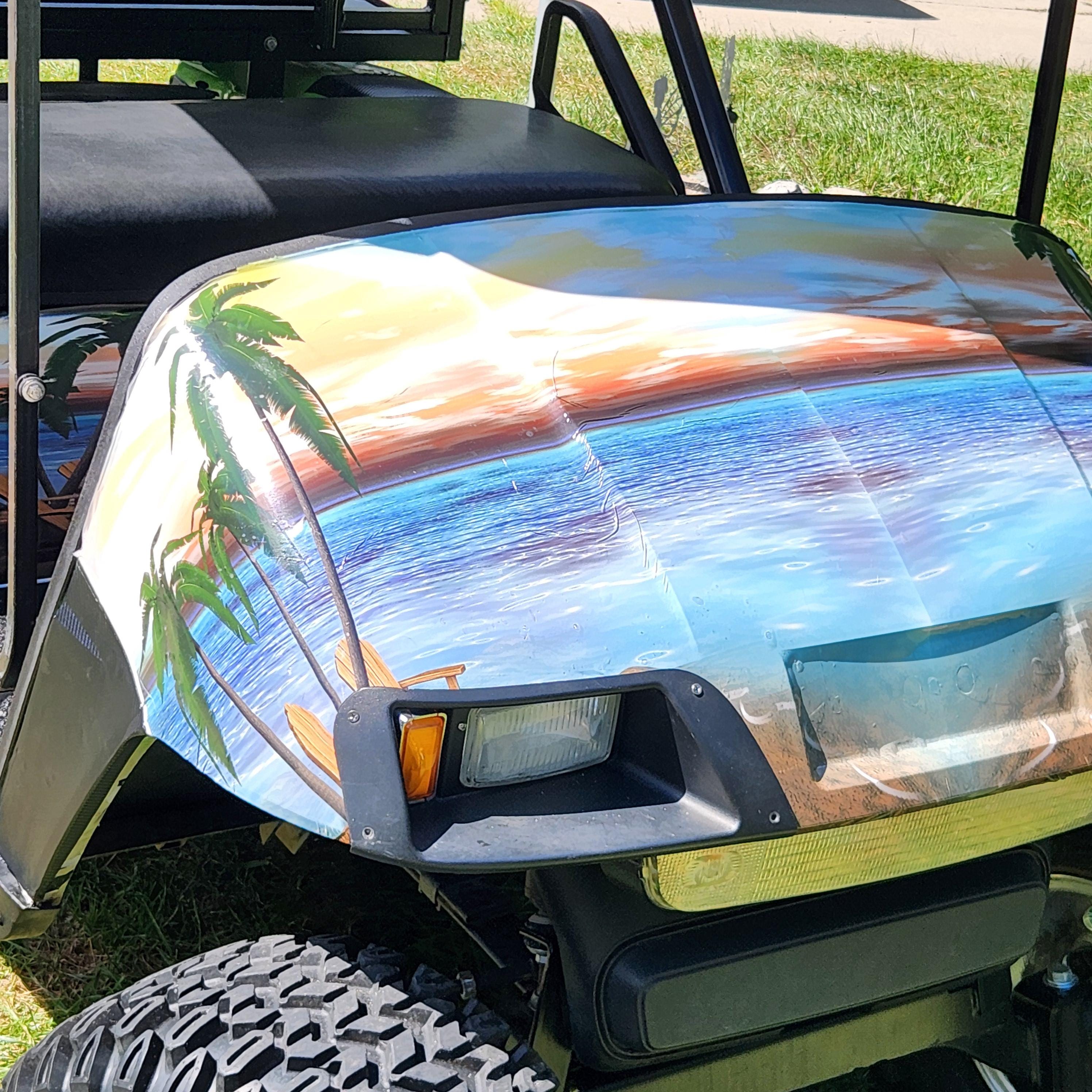 Wrapped Scene Style Golf Cart Beach Scene Wrap Graphics: Universal Fit, Easy Install - Etsy