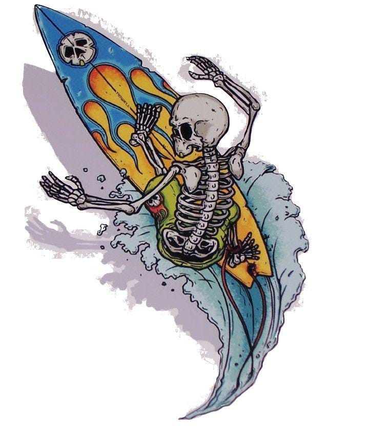 Pool Skull Sticker Fun Surfer Skull Decal / Sticker Great for Car Truck or SUV Window or ...