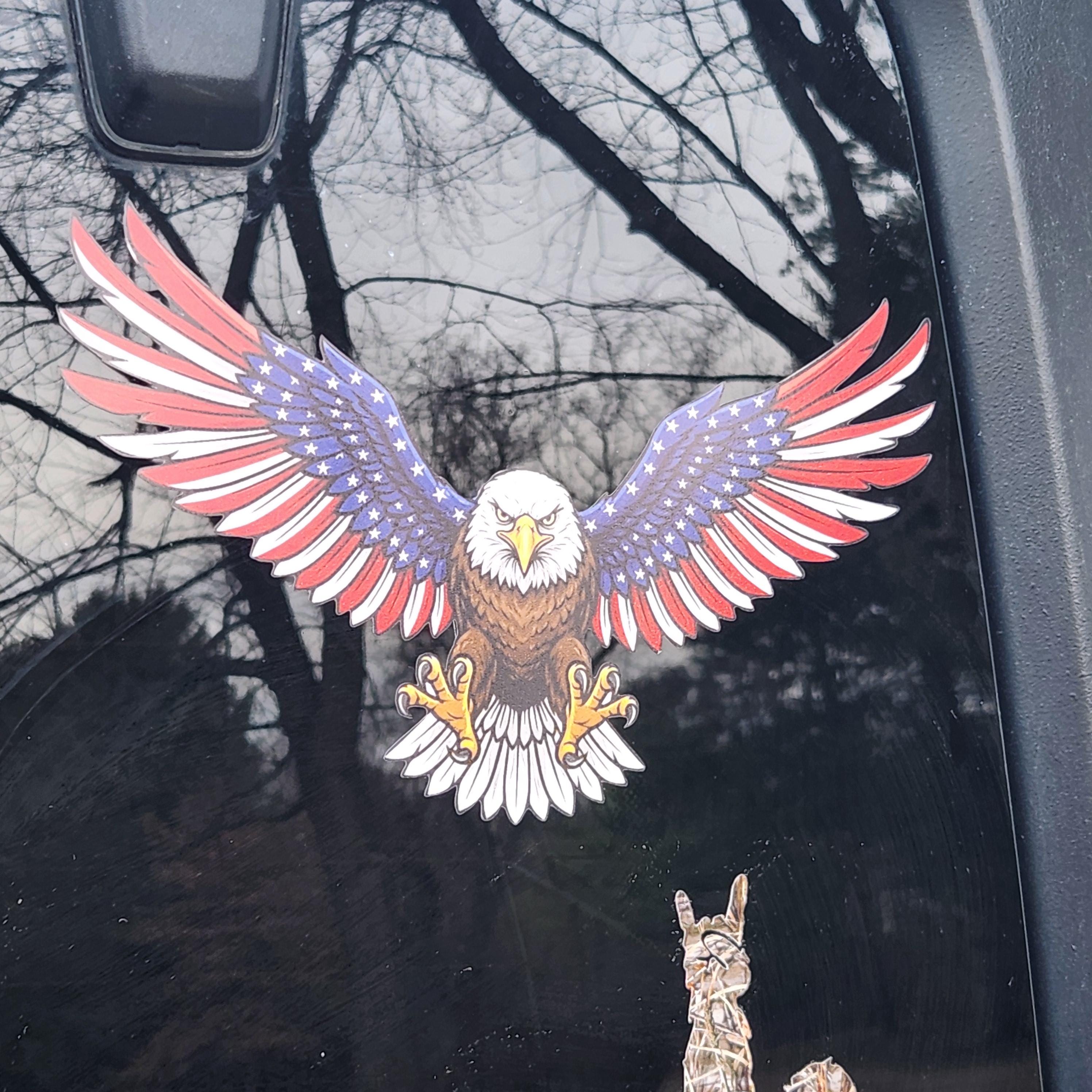 Front Facing Wing Spread American Flag Eagle Decal / Sticker - Etsy