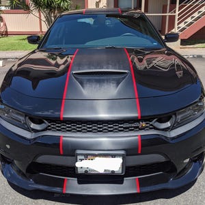 20&quot;  2 color Center Rally Stripe graphics set FIT All Model 2005 - 2023 Dodge Charger