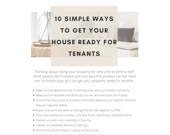 Get Your House Ready for Tenants | Property Management | Property Manager | Editable Canva Template