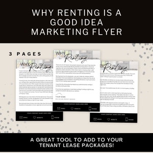 Property Management Marketing | Why Renting is a Good Idea | Editable Canva Template