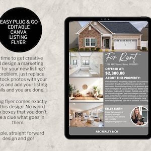 Listing Flyer | Real Estate | Property Management | Real Estate Marketing | Canva Editable Template