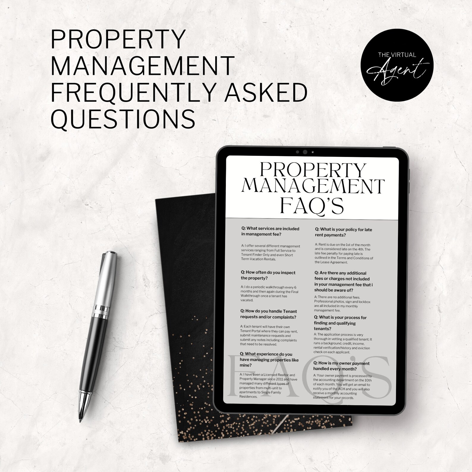 Property Management FAQ'S Property Manager Real Estate Etsy
