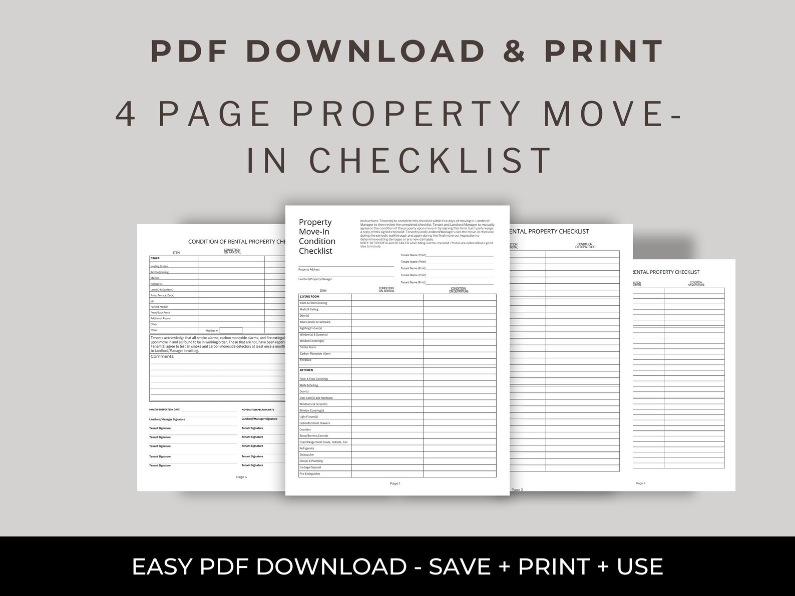 Editable Rental Property Condition Checklist.pdf Property Move in Condition Checklist | PDF | Printable | Tenant Forms ...