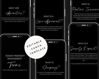 Property Management Instagram Templates: Tenant Terms (Canva Editable)