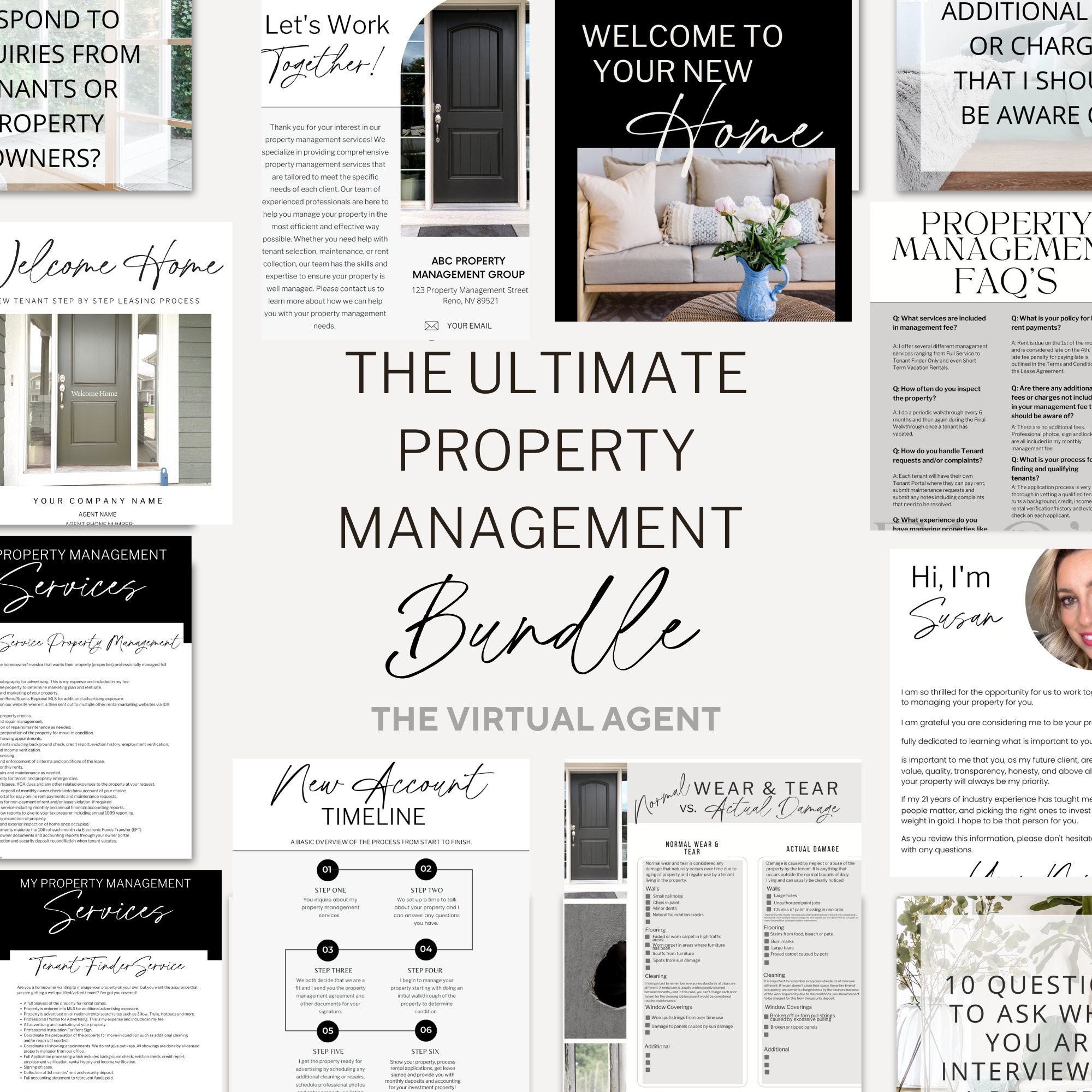 Property Management Bundle: Editable Canva Templates - Etsy