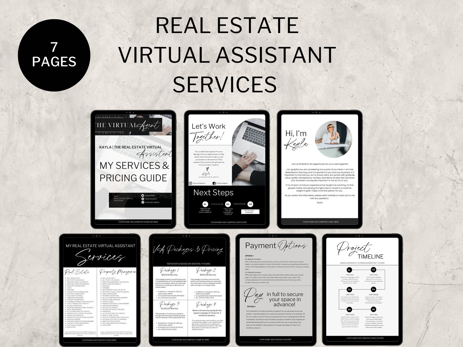 Real Estate Virtual Assistant Services Template (editable Canva) - Etsy