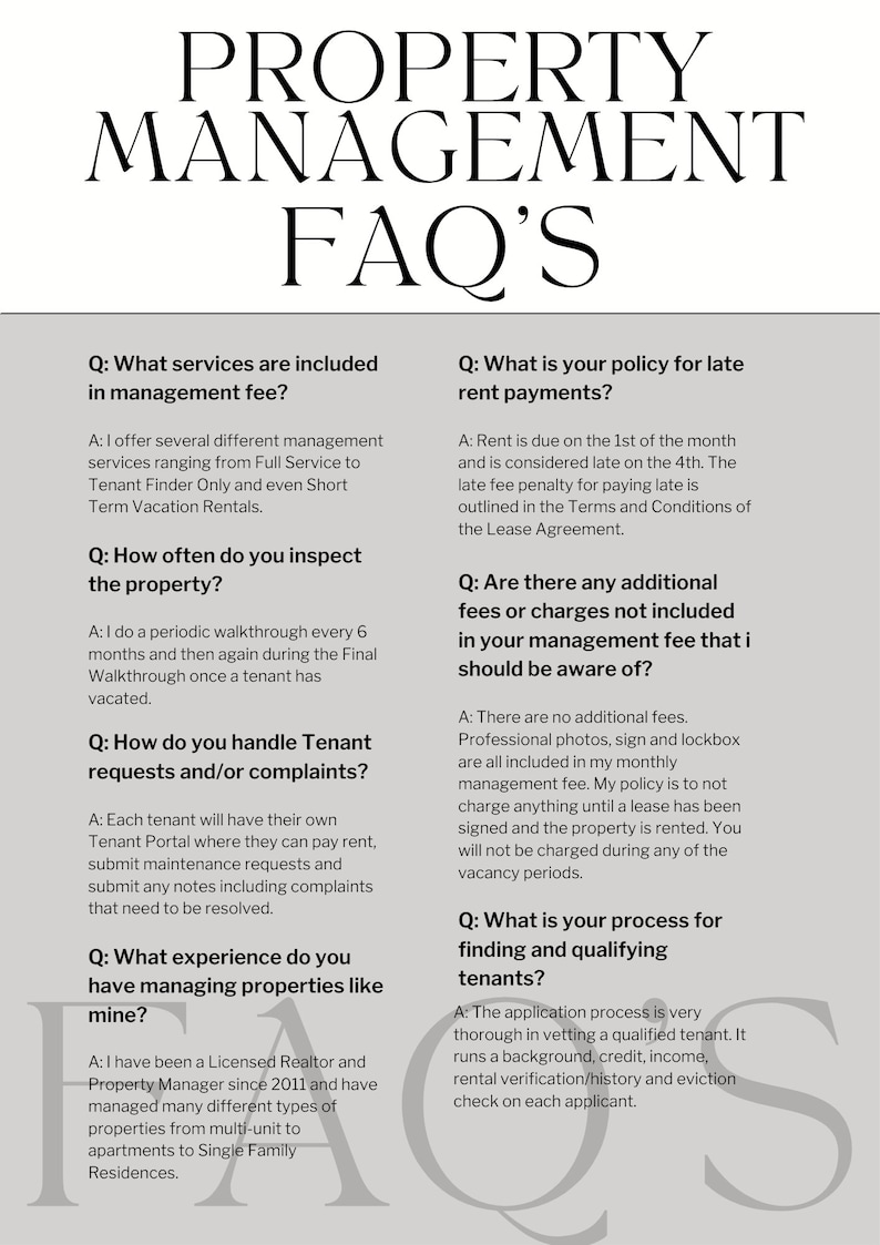 The Complete Property Management Services Template Property Etsy