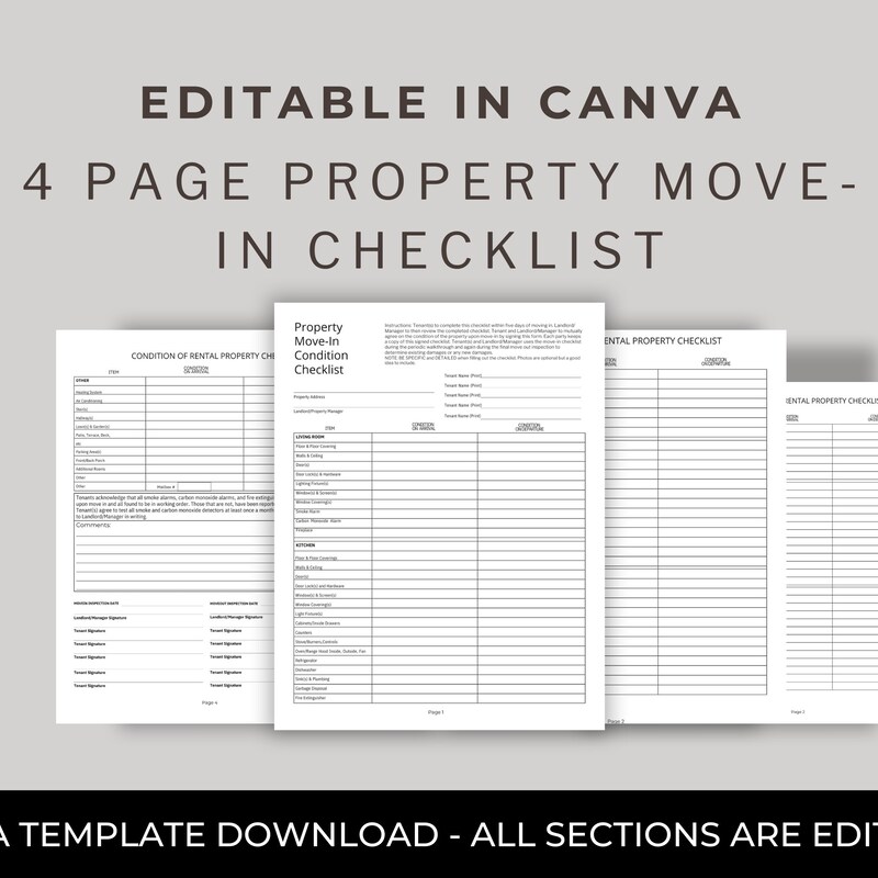 Editable Rental Property Condition Checklist.pdf TheVirtualAgent - Etsy