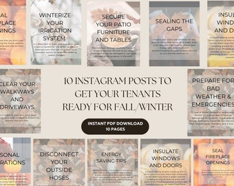 Fall House Tips | Instagram Posts| Property Managers | Property Management | Editable Canva Templates