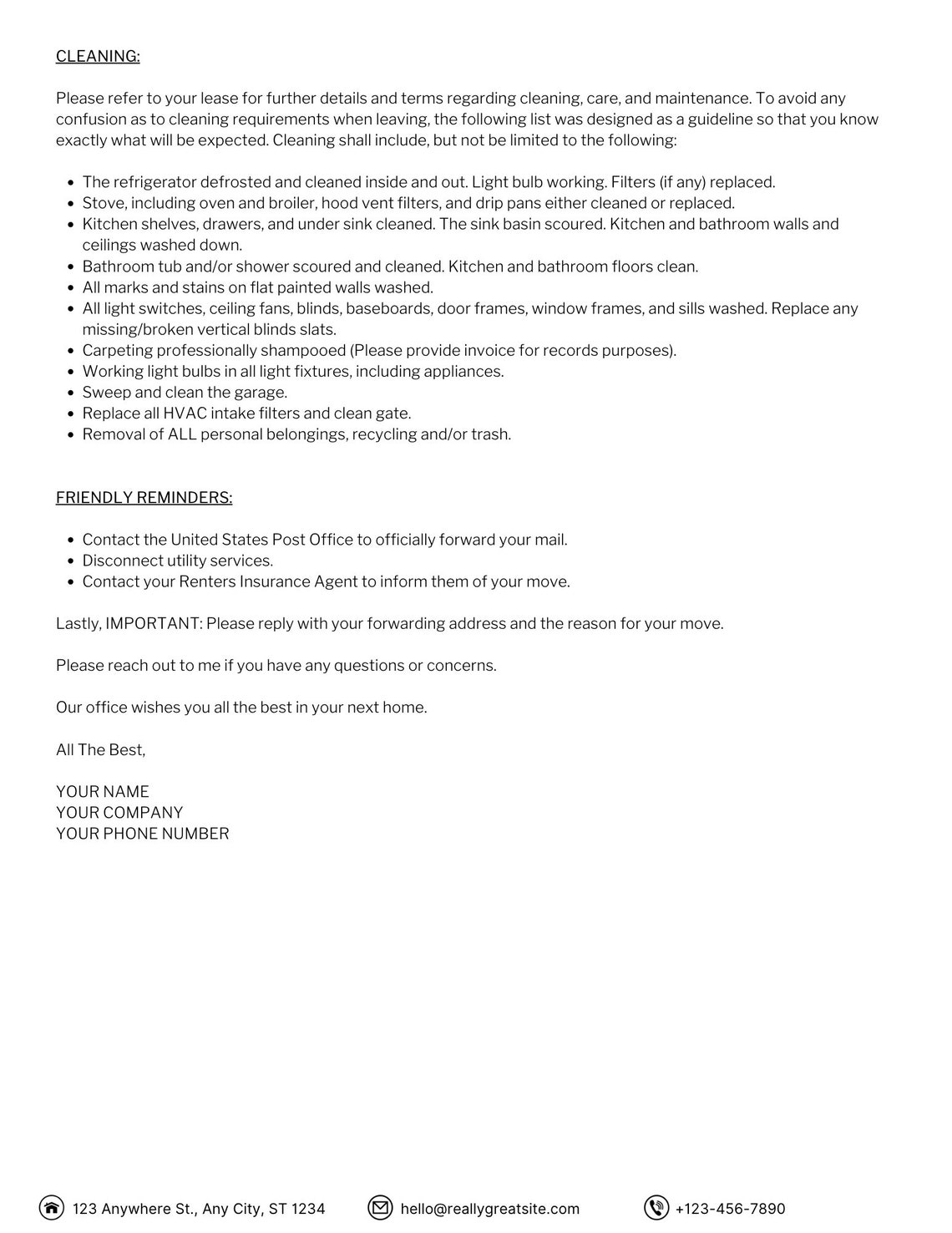 Tenant 30 Day Notice Property Management Editable Canva Template - Etsy