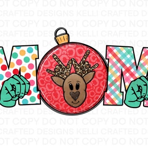 ASL 手話 ママ クリスマス PNG デジタル ダウンロード