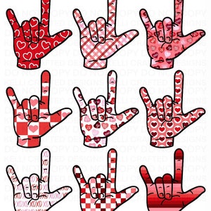 ASL Kocham Cię powtarzając Walentynki png
