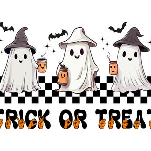 ASL 手話 トリック・オア・トリート png ハロウィーン昇華デザイン レトロ