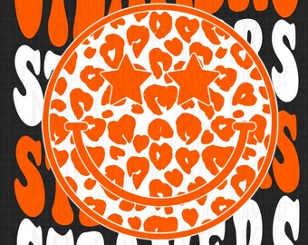 Retro Rebels Mascot Smiley Face PNG 2 versions glitter and solid