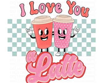 ASL I love you a latte Valentine day PNG