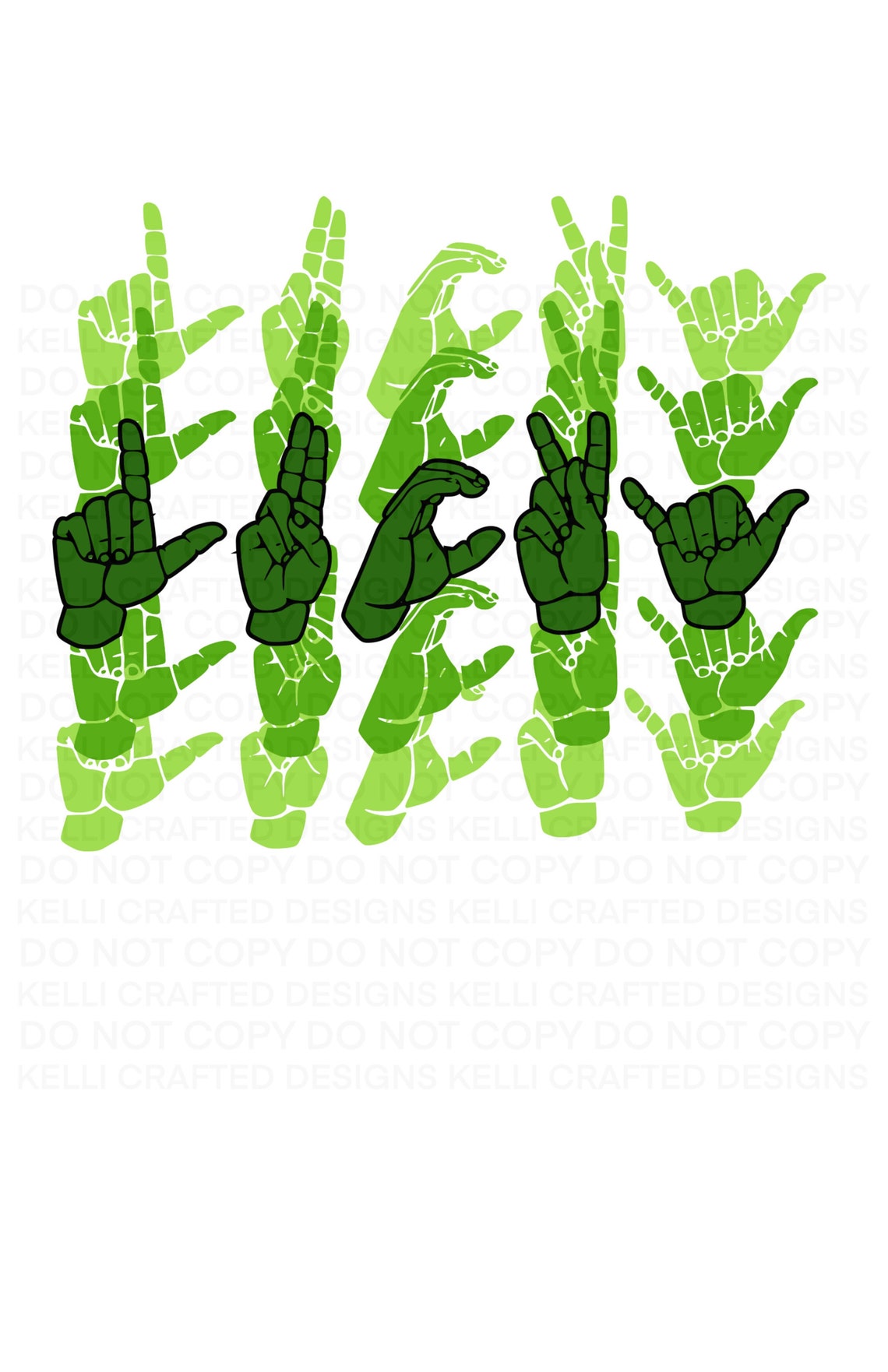 ASL Lucky Stacked Ombre Png St. Patrick’s Day - Etsy
