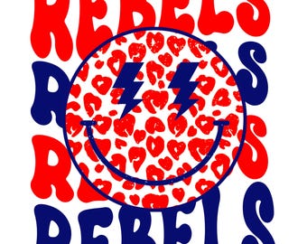 Retro Rebels Mascot Smiley Face PNG
