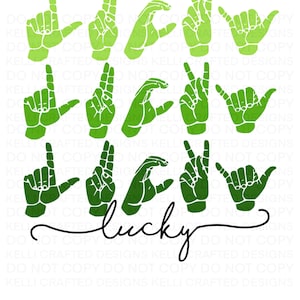 ASL Lucky Ombré Repeating Bundle Png St. Patrick’s Day - Etsy