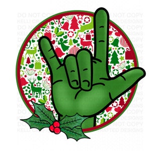 ASL I LOVE YOU Christmas Sign Language Png