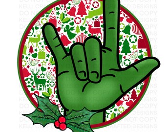 ASL I LOVE YOU Kerstgebarentaal, png