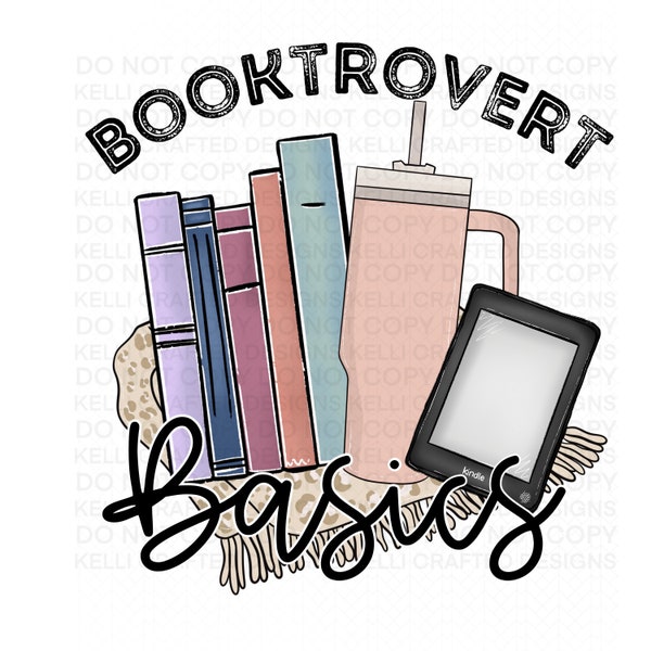 Booktrovert Basics png digital download file
