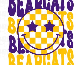 Retro Bearcats Smiley Face Mascot png
